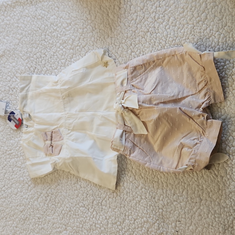 2 pc outfit pink and ivory